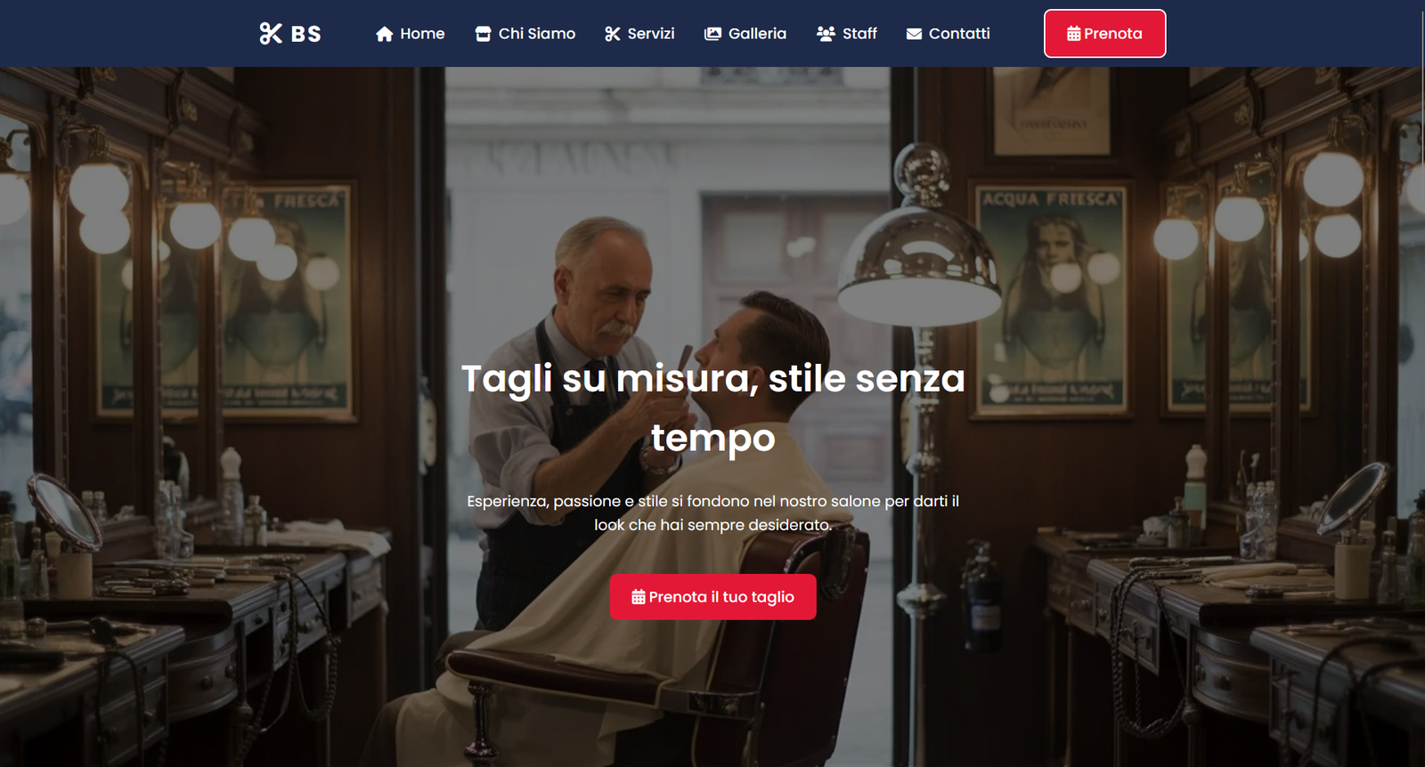 Sito web per barbieri